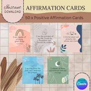 Cartes d’affirmation, cartes flash de citation positive, estime de soi, confiance, soins personnels, affirmation positive, carte d’affirmation imprimable, affirmer