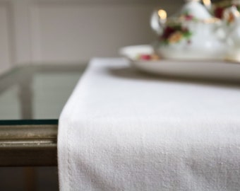Handmade Green Linen Table Runner: Turkish Boho Decor (16x60 inches)