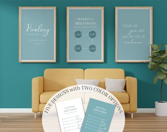 Kunst aan de muur therapeut | Geestelijke gezondheidsdecoratie | Zelfzorgposters | Adviesbureau | Directe downloads