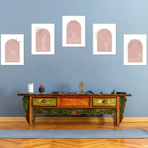 Boho Yoga Wall Art Set | Yoga Pose Prints | Spiritual Wall Art | Yoga Poster Digital