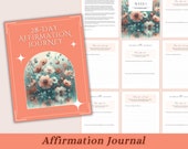28-Day Affirmation Journal | Self-Love Guided Prompts (Digital Download) | Manifestation Workbook | Guided Journaling