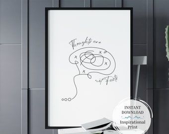 Thoughts Are Not Facts Print | Mental Health Wall Art (Digital Download)