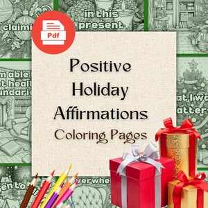 Holiday Affirmation Coloring Pages for Adults