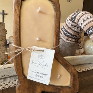 Wooden Cowboy Boot Candle