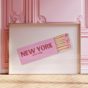 Sztuka ścienna New York City Matchbox, wydruk z widokiem na miasto NYC, sztuka Downtown Girl, sztuka estetyczna Old Money, dekoracja pokoju Coquette, sztuka ścienna Maximalist