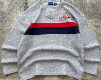 Vintage 90s Y2K Disney Striped Tigger Fleece Sweatshirt