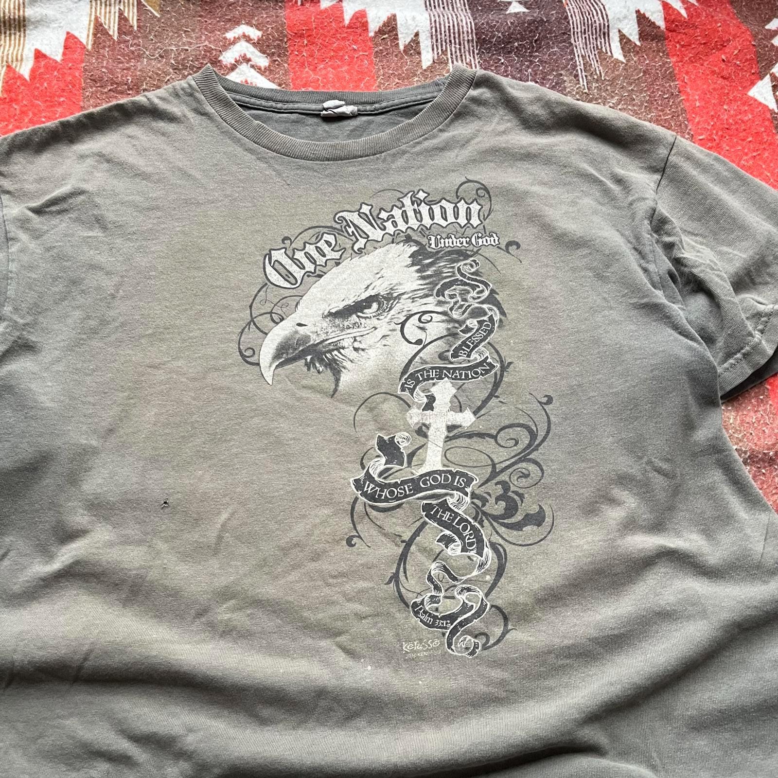 Vintage Y2K Olive Green Distressed Jesus Affliction Shirt - Etsy