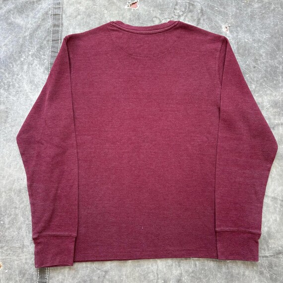 トップス 00s Y2K Waffle L/S Tee Faded Grunge Vintage Y2K Faded Glory Burgundy Grunge Thermal Waffle Shirt