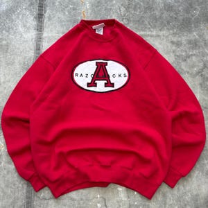 Vintage 90s Arkansas Razorbacks Embroidery Sports Sweatshirt
