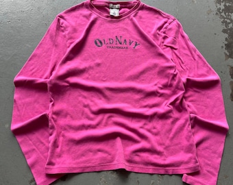 Camisa elástica vintage grunge con purpurina rosa Y2K de Old Navy