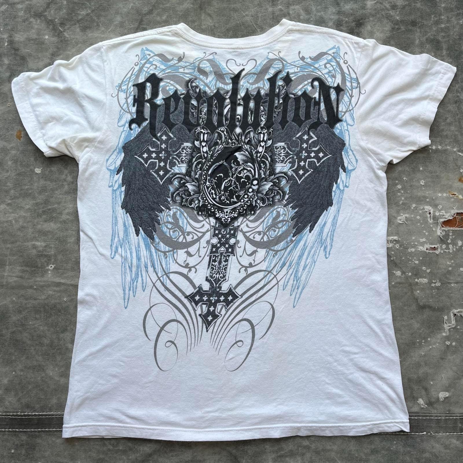 Vintage Y2K Revolution Grunge Affliction AOP Cross Shirt - Etsy