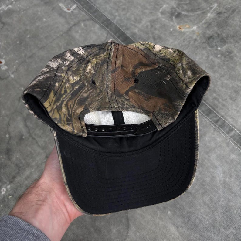Vintage Y2K Mossy Oak Realtree Camo Grunge SnapBack Hat image 2