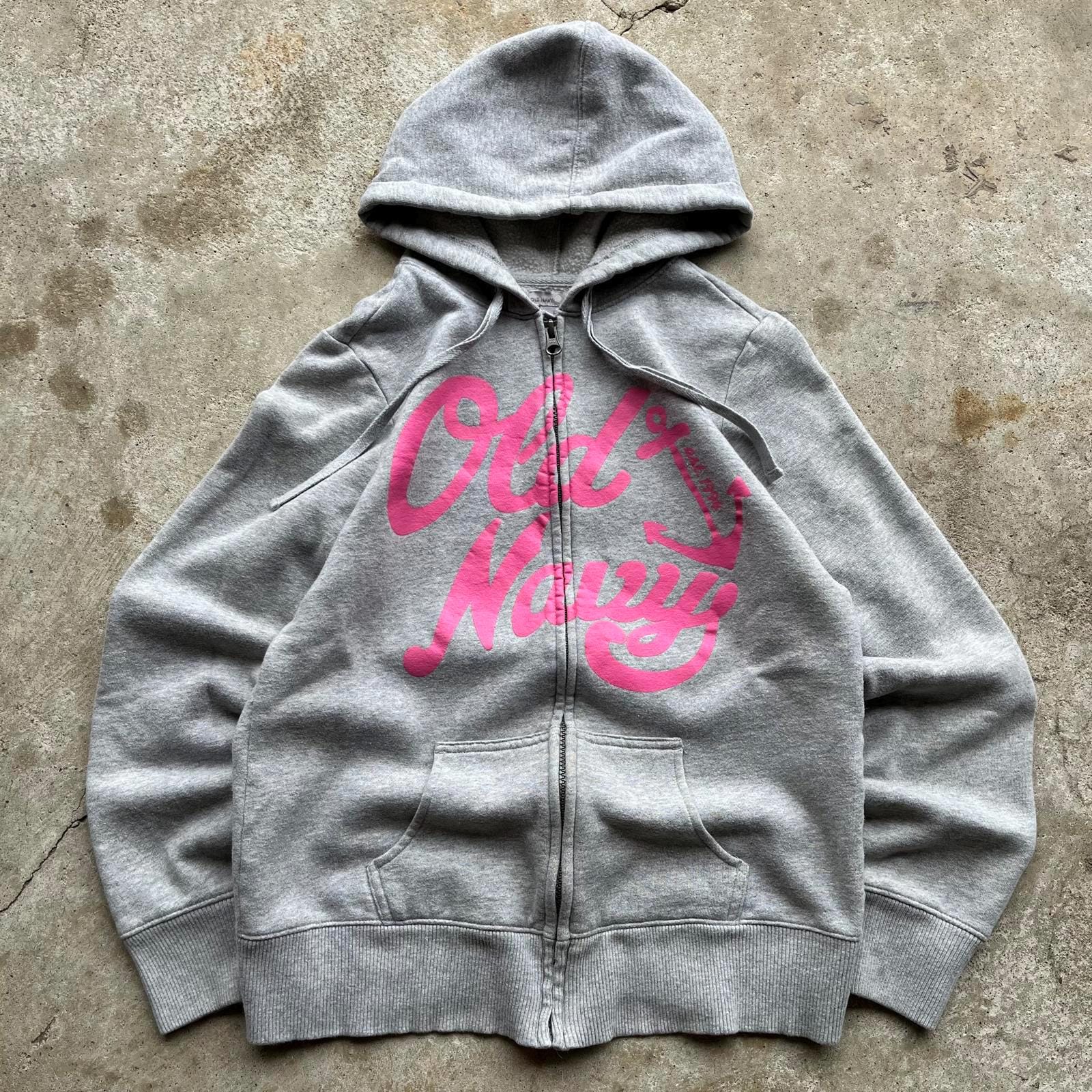 Vintage Y2K Gray Pink Old Navy Full Zip Grunge Hoodie - Etsy