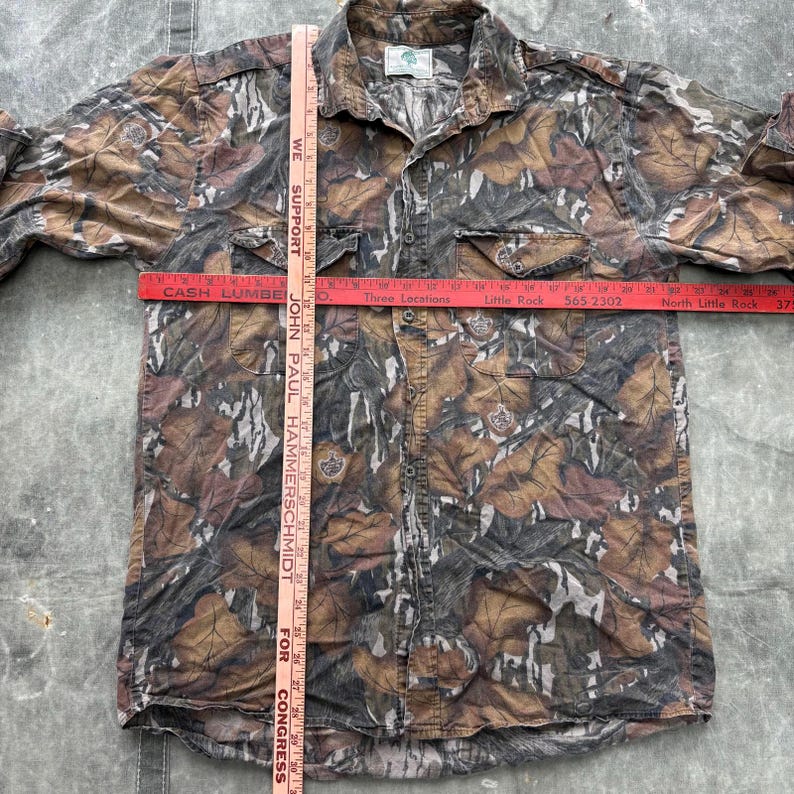 Vintage 80er 90er Jahre Mossy Oak Herbstlaub Camo Button Up Shirt Bild 4