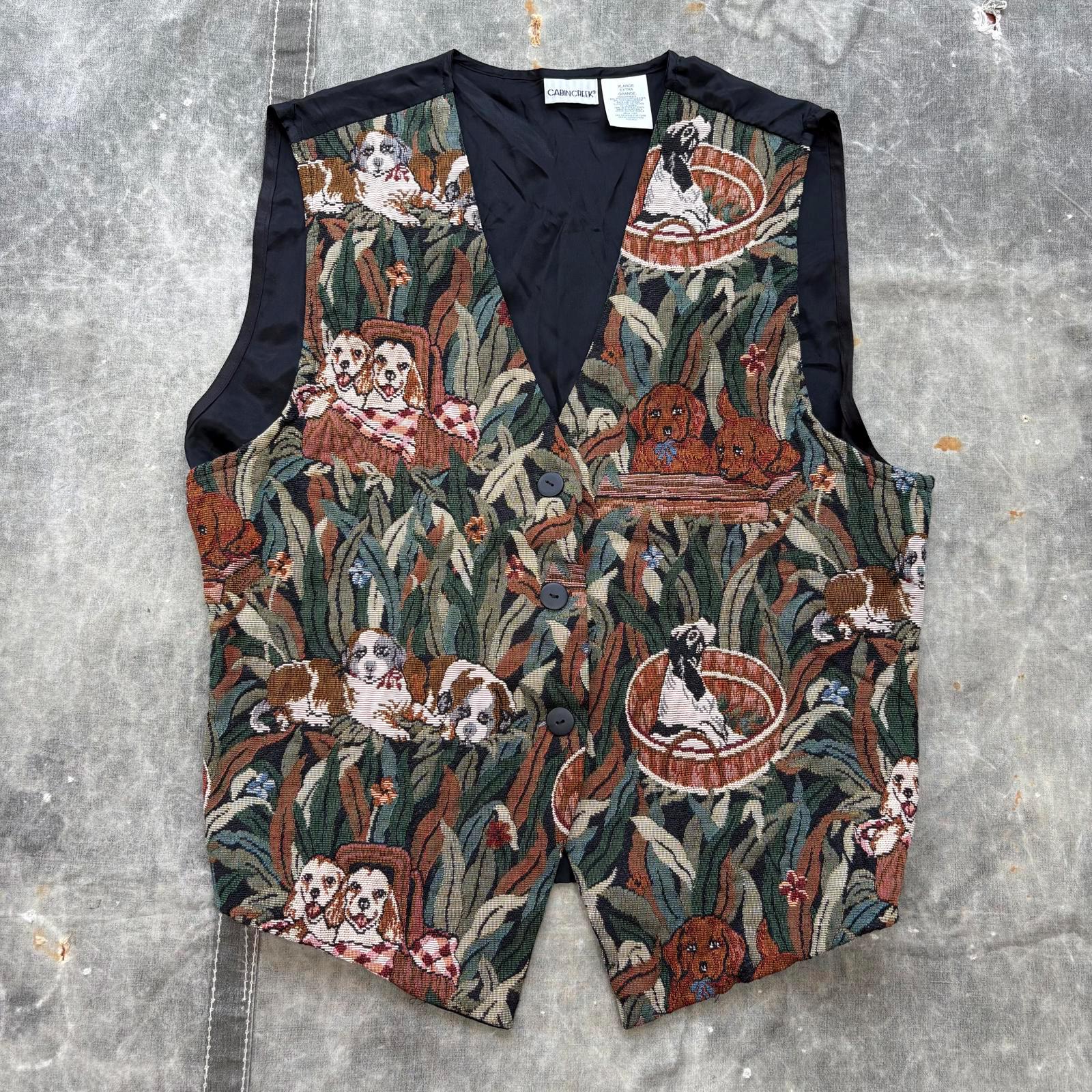 90s Tapestry Vest - Etsy