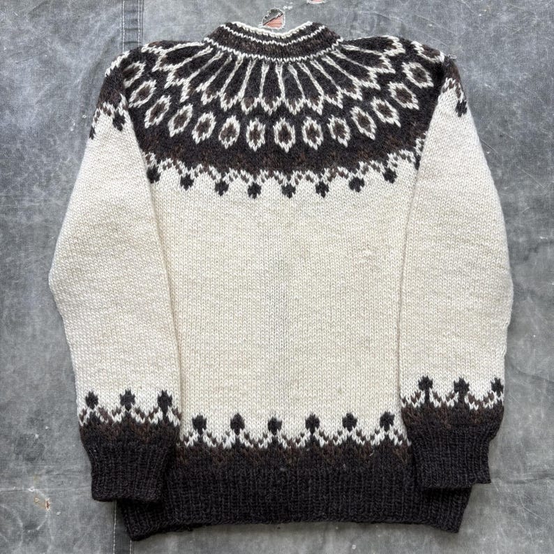 Stobi Rustic Wool Vintage 70s Stobi Denmark Wool Fair Isle Sweater Cardigan - Etsy