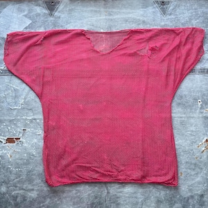Vintage 80er Jahre Red Mesh Fußball Sport Grunge Jersey