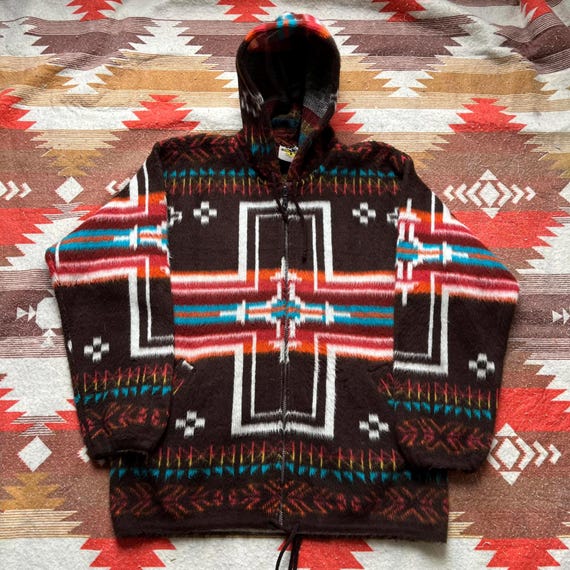 RARE VTG Earth Ragz Boho Hippie Reggae Rasta Poncho D Gem