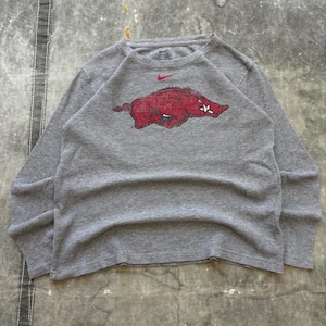 Camiseta térmica vintage Nike Center Swoosh Arkansas Razorbacks Y2K imagen 1