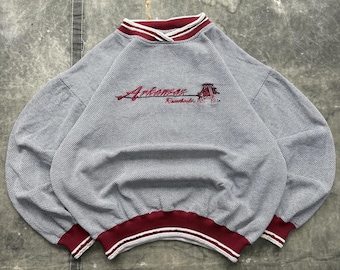 Bluza sportowa z haftem Arkansas Razorbacks z lat 90.