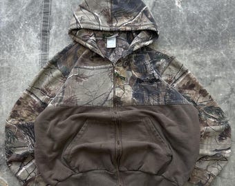 Vintage Y2K Remington Realtree Camo Full Zip Grunge Hoodie