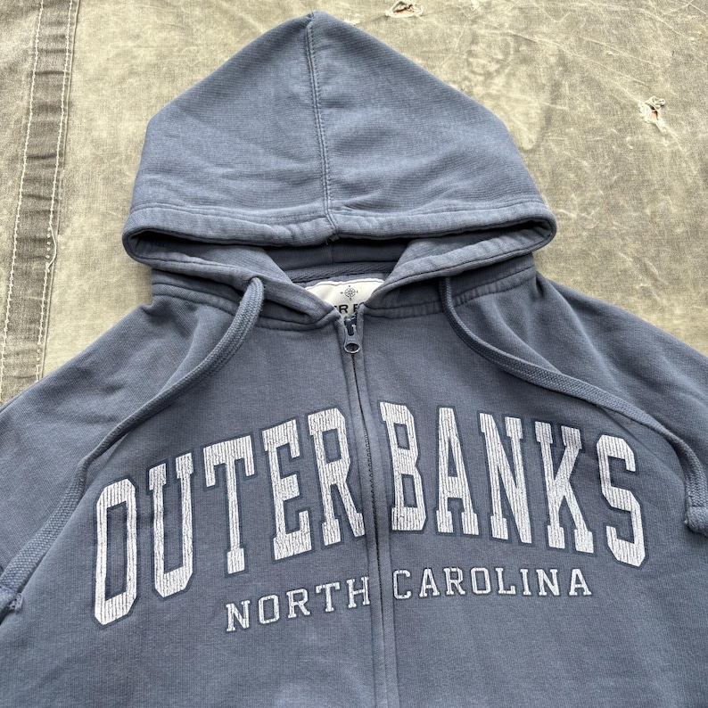Vintage Y2K Outer Banks North Carolina Skate Full Zip Hoodie image 2