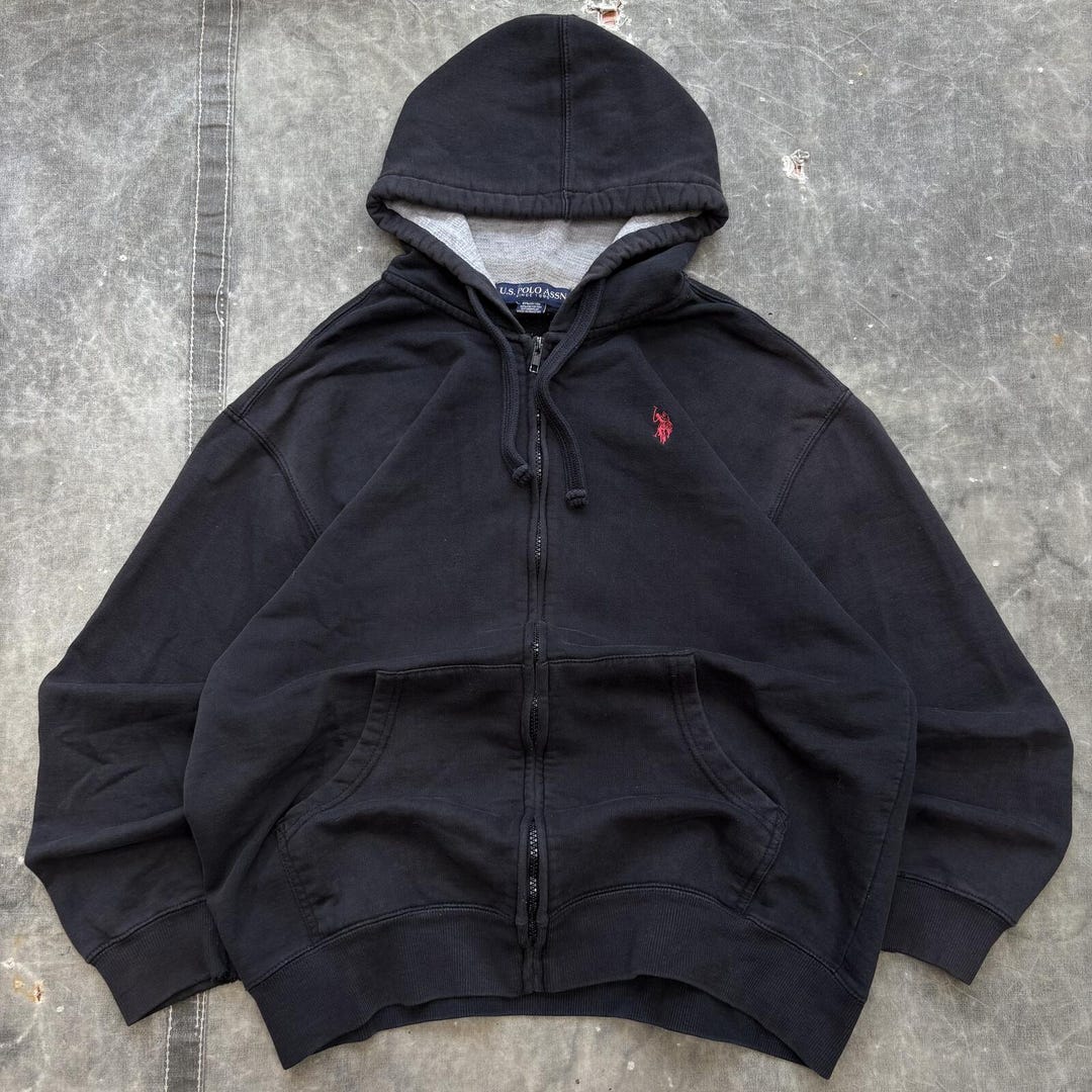 Vintage Y2K U.S. Polo Assn. Full Zip Thermal Lined Hoodie - Etsy