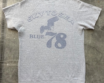 Vintage 70s Style Blue Blue Japan Sky To Sea Sweatshirt