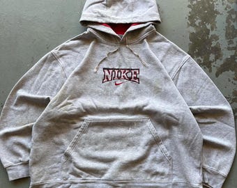 Vintage Y2K Nike Center Swoosh Distressed Grunge Hoodie