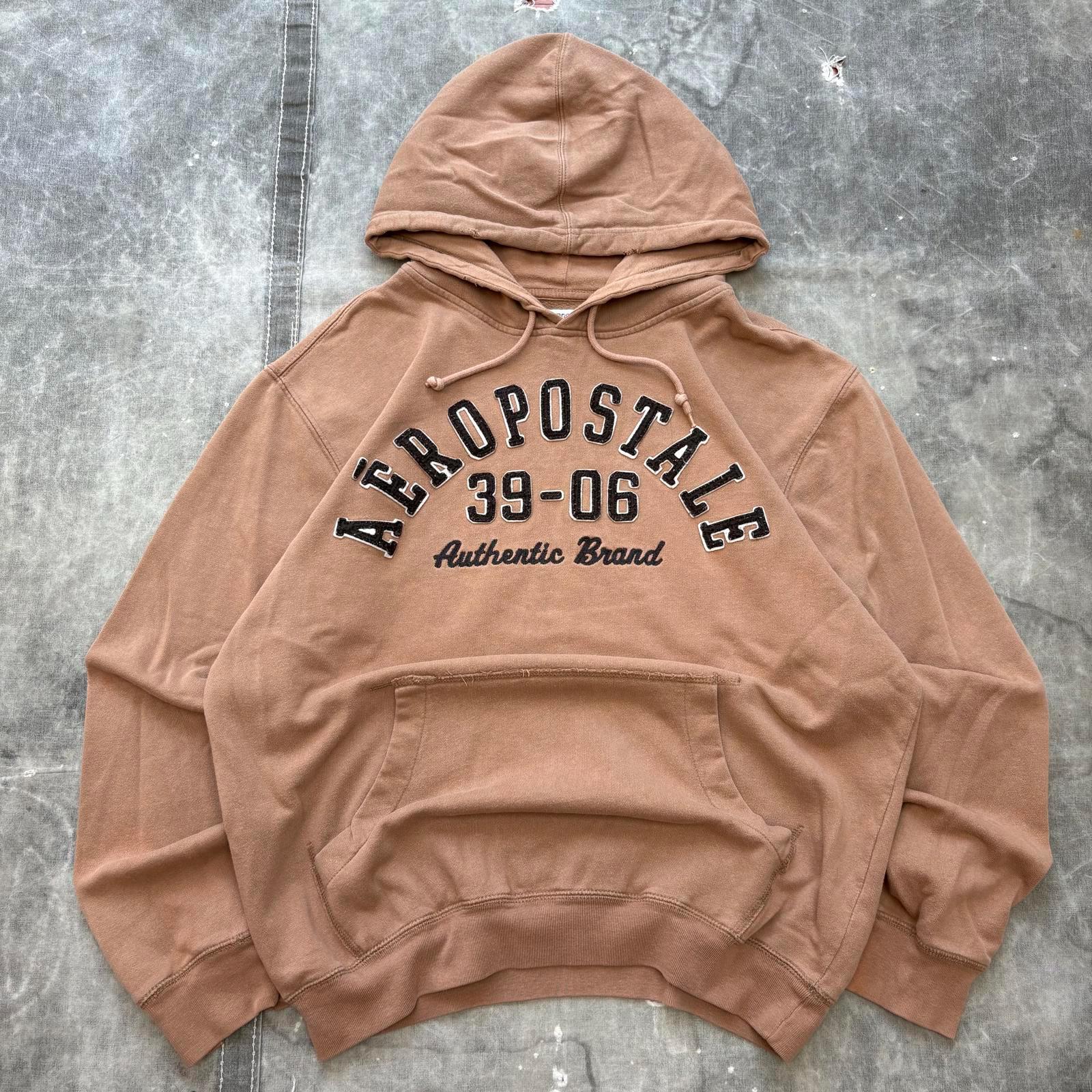 Sweat Capuche Femme Aéropostale Y2K - Bleu, Taille L, Fermeture Intégrale - Vintage Preppy