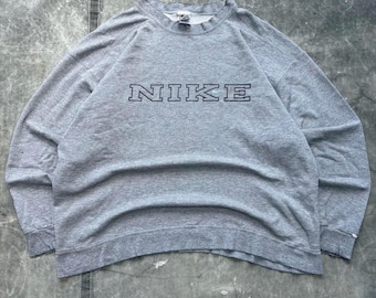 Vintage 90s Nike Spell Out Embroidered Swoosh Sweatshirt