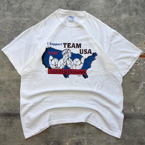 Vintage Y2K Team USA Arm Wrestling Biceps Strong Shirt
