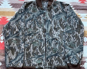 Chaqueta reversible con follaje otoñal de roble musgoso vintage