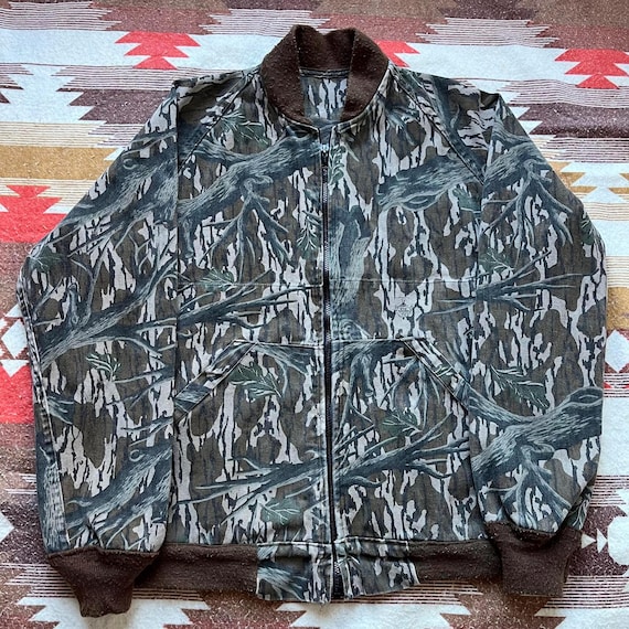 Vintage Mossy Oak Fall Foliage Treestand Reversible Jacket