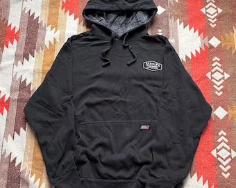 Sudadera con capucha vintage Dickies Carhartt con forro a cuadros y efecto grunge en color negro Y2K