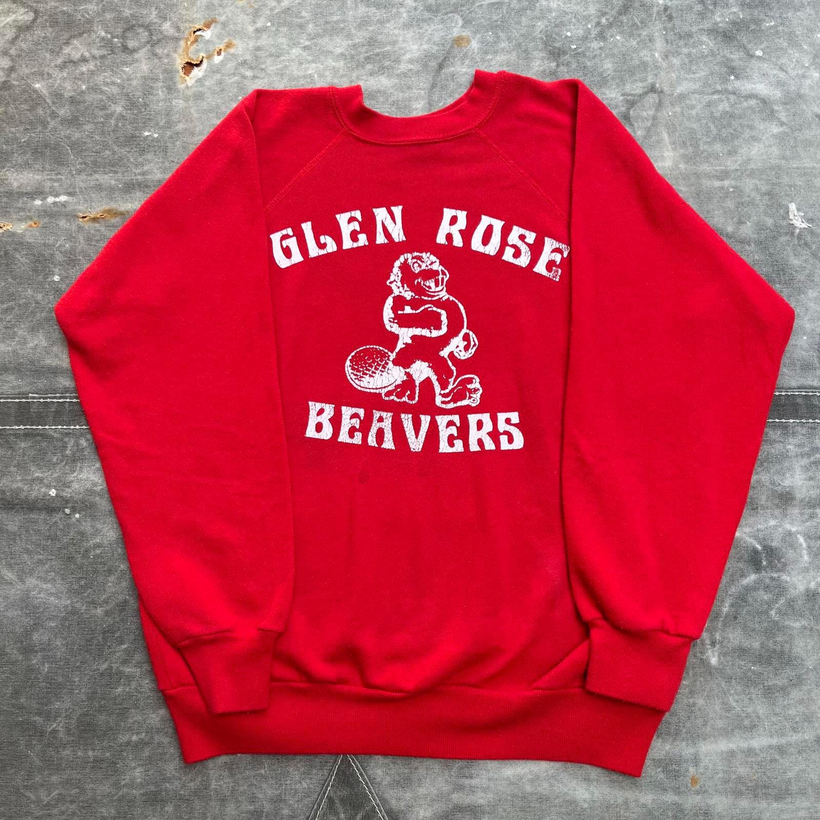Vintage 1980s Glen Rose Beavers Mascot School Sweatshirt - Etsy