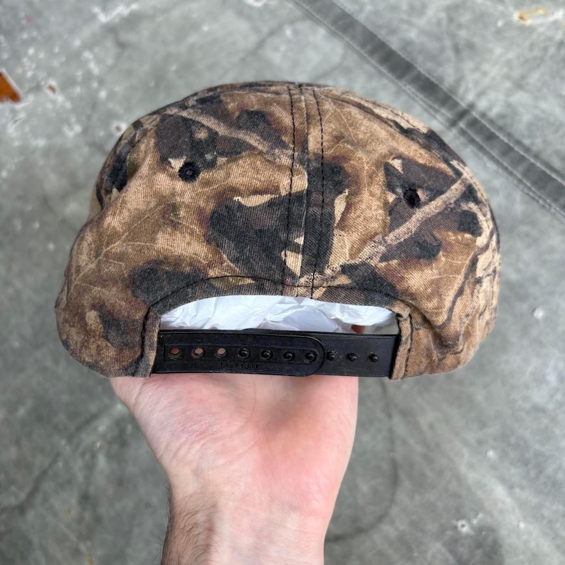 Vintage Y2K Mossy Oak Field Staff Camo Hunting SnapBack Hat image 2