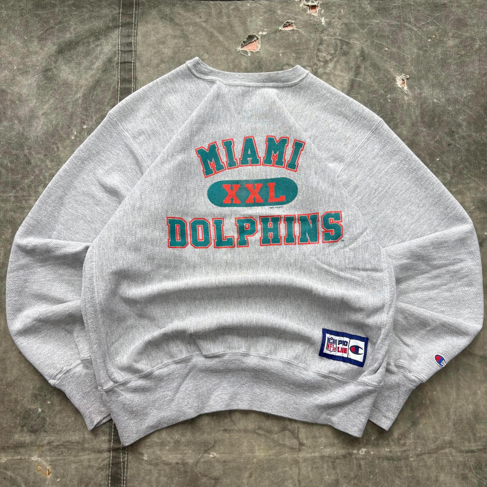 Vintage 90s Miami Dolphins Champion Reverse Weave Sweatshirt - Etsy