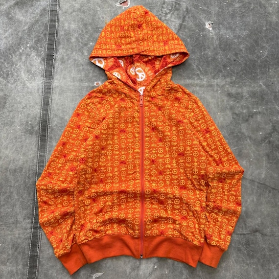 Vintage Y2K Reversible No Boundaries Skull Peace Sign Hoodie - Etsy