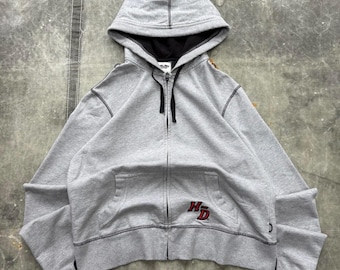 Vintage Y2K Harley Davidson Biker Grunge-hoodie met volledige ritssluiting