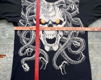 Vintage Liquid Blue Medusa Snake Skeleton Skull AOP Shirt - Etsy