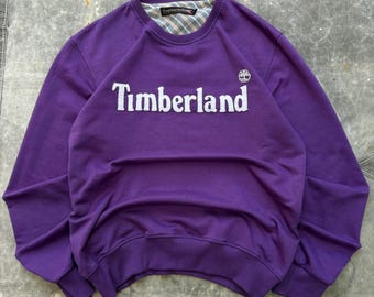 Vintage 90s Y2K Purple Timberland Embroidered Sweatshirt