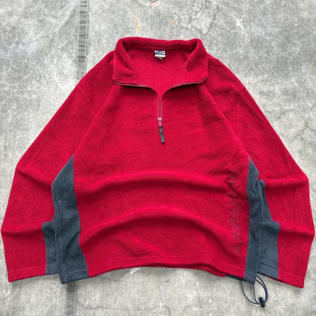 Vintage Y2K Red Old Navy Fleece 1/4 Zip Grunge Sweatshirt - Etsy Vintage Y2K Red Old Navy Fleece 1/4 Zip Grunge Sweatshirt - Etsy