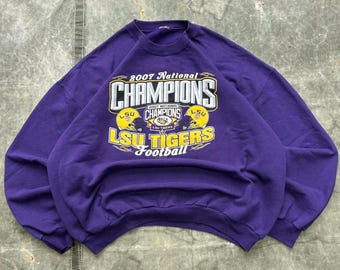 Sudadera vintage Y2K de los LSU Tigers, campeones nacionales de fútbol americano.