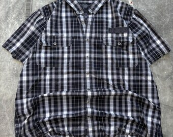 Chemise Homme Harley-Davidson Brodée – Taille XL – Manches Courtes Noir Et Orange