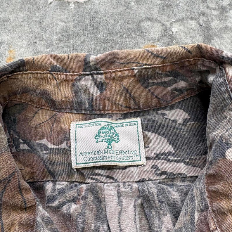 Vintage 80er 90er Jahre Mossy Oak Herbstlaub Camo Button Up Shirt Bild 2