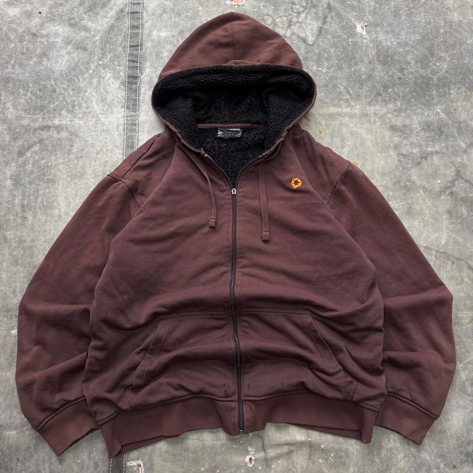 Vintage Y2K Southpole Faded Distressed Chocolate Brown Sherpa