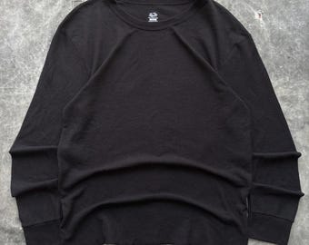 トップス 00s Y2K Waffle L/S Tee Faded Grunge Vintage Y2K Faded Glory Black Grunge Thermal Waffle Shirt - Etsy