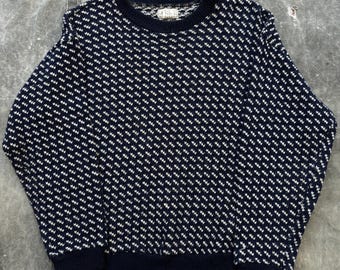 Vintage Rare 60s L.L. Bean Birdseye Wool Rayon Knit Sweater