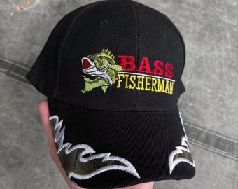 Sombrero de pescador vintage Y2K con llamas bordadas y estilo grunge